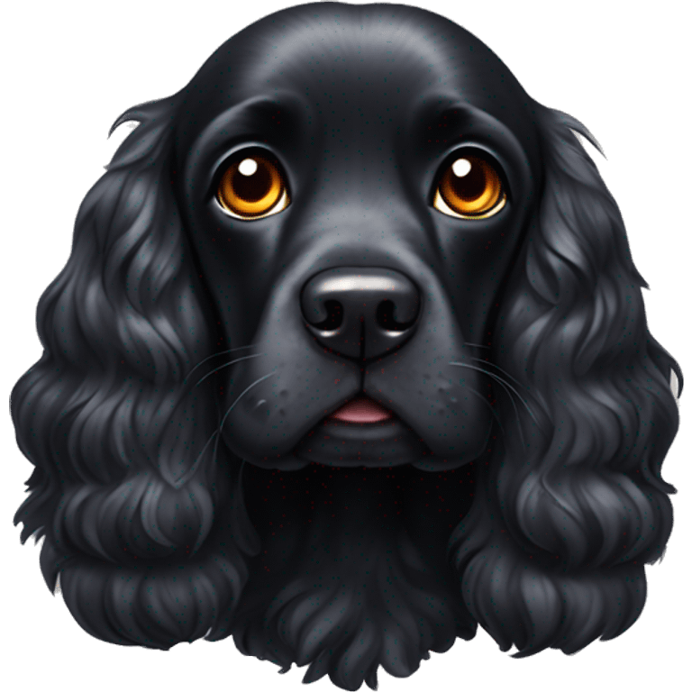 Black cocker spaniel dog with Heterochromia emoji