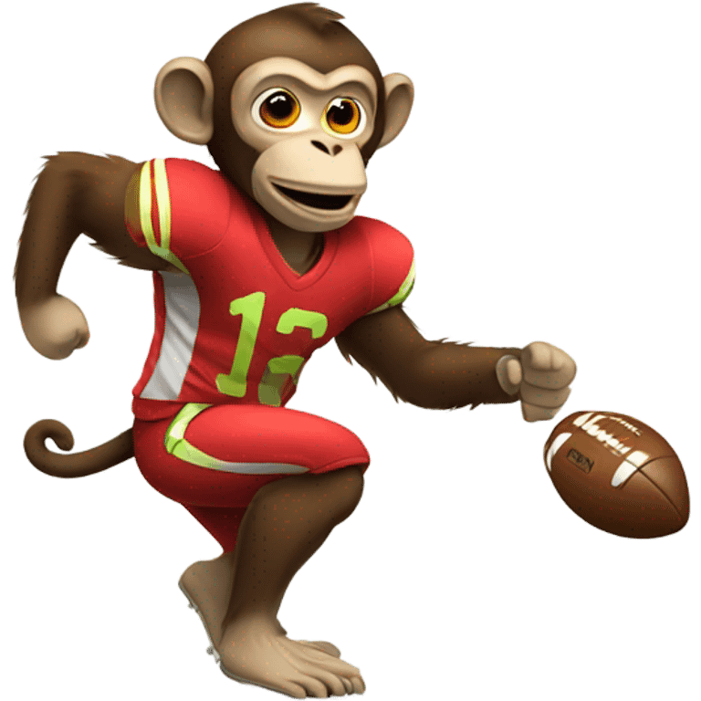 Monkey playing football emoji