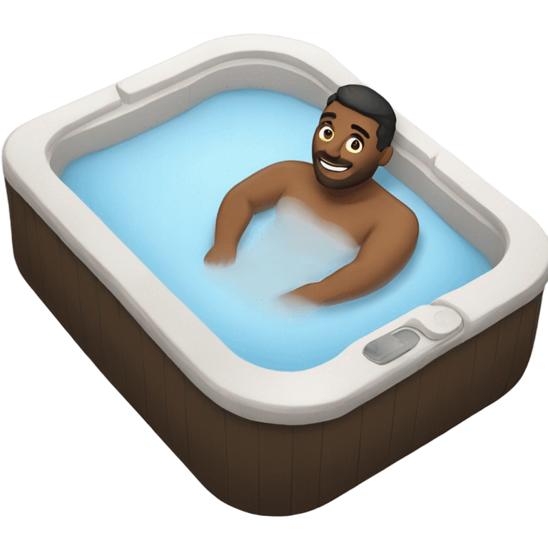 Handsome man sitting in hot tub emoji