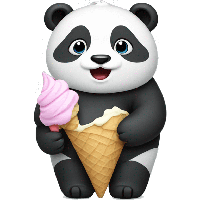 fat panda with ice-cream  emoji