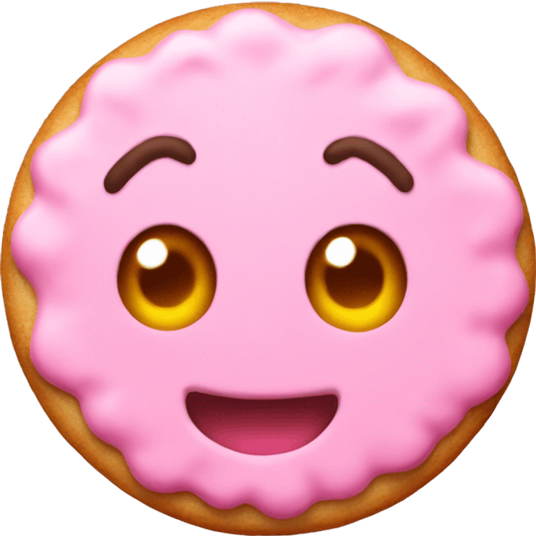 Cute pink christmas cookie emoji