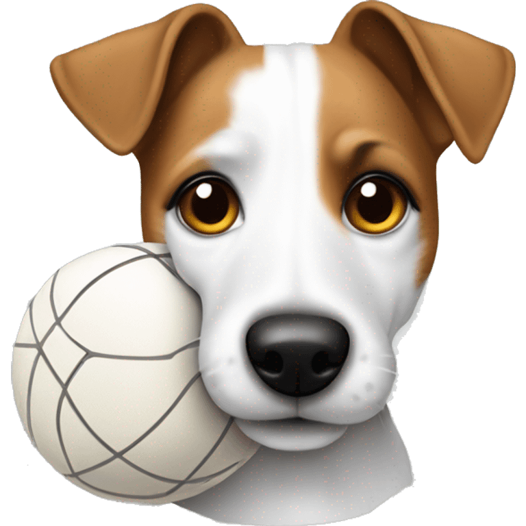 Jack Russel terrier with a ball emoji