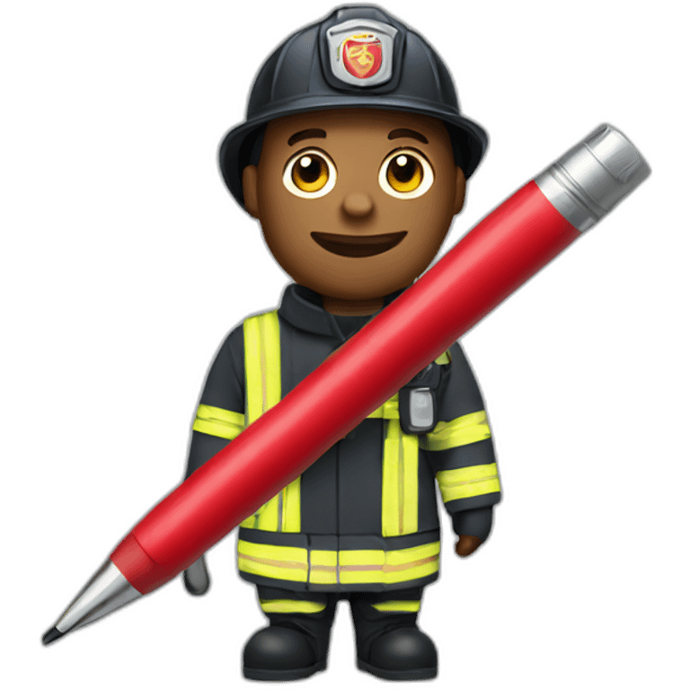 Fireman With a pen  emoji