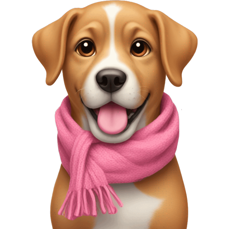 Cute Dog with pink scarf  emoji