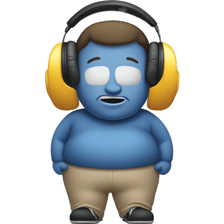 Obese person with gaming headphones on emoji