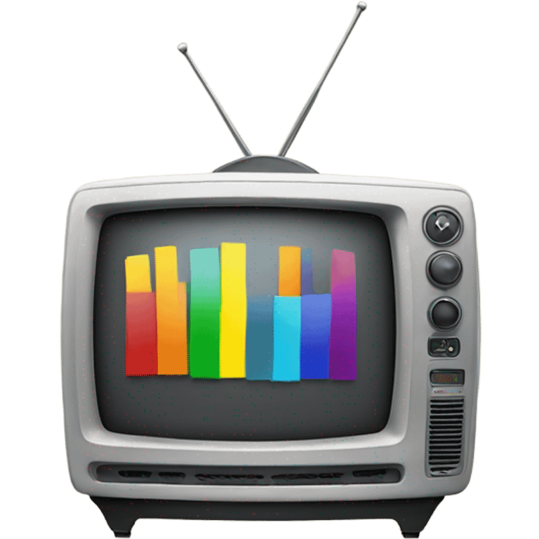 Television with colors bars emoji