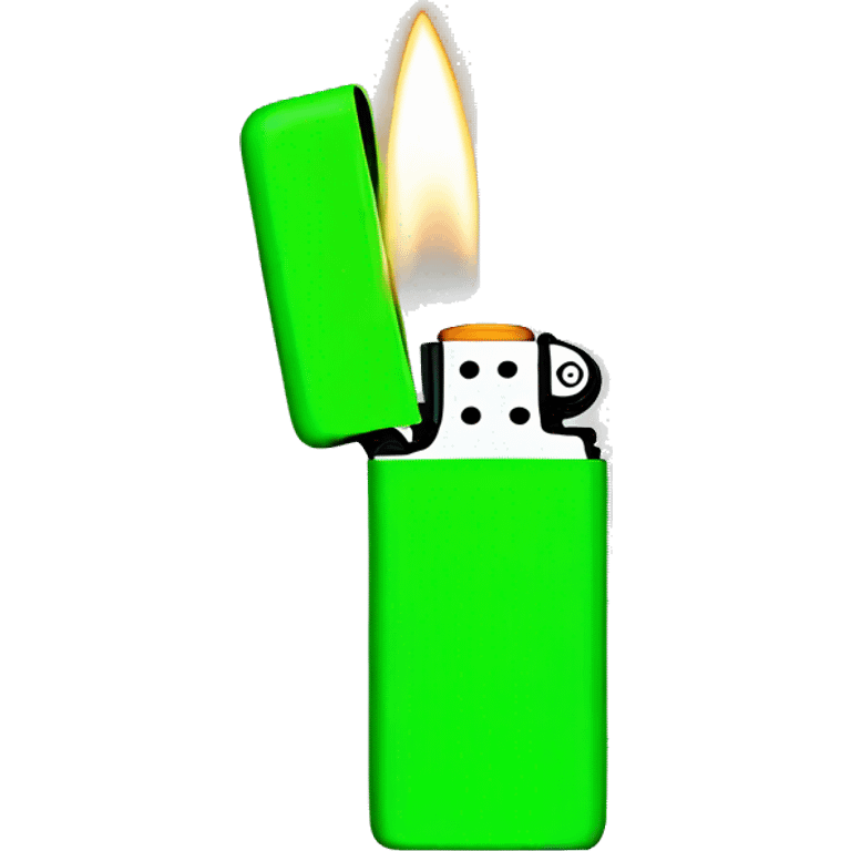 A neon green lighter emoji