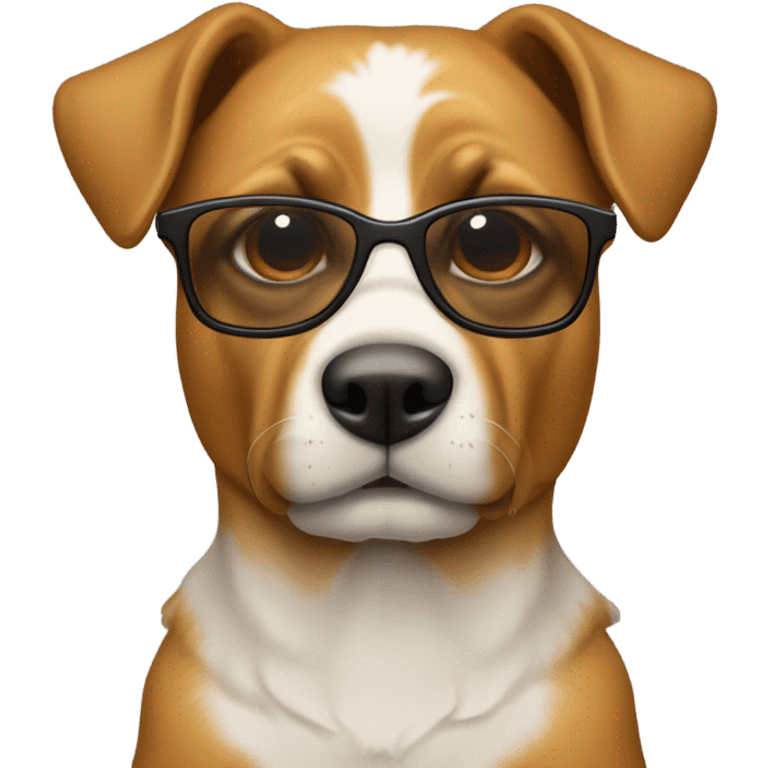 Perro pastor color caramelo con lentes de sol  emoji