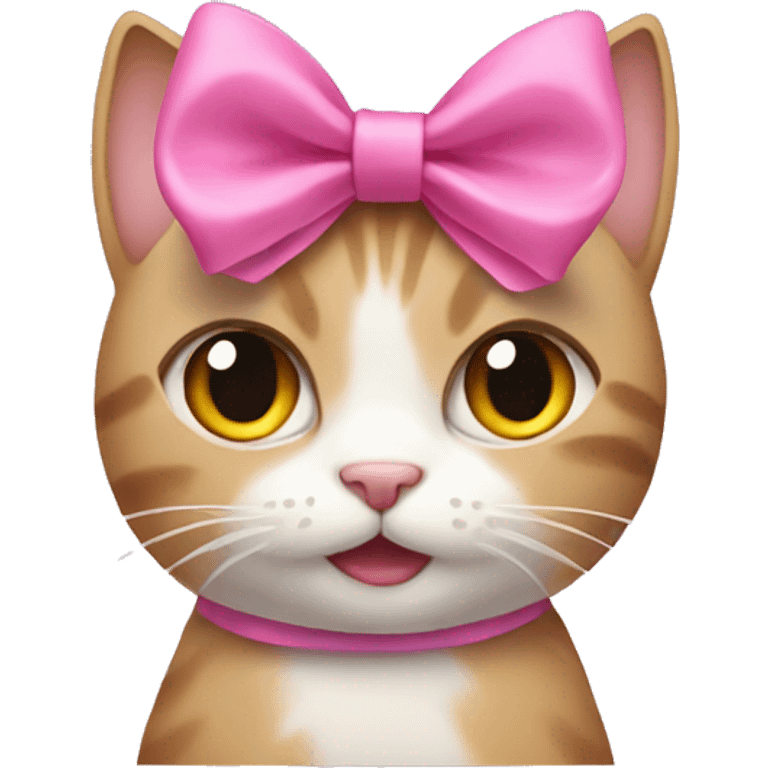 Cat with a pink bow emoji