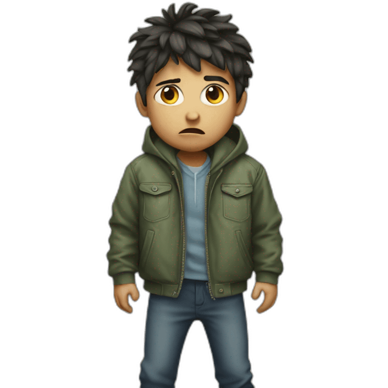 angry kid in jacket emoji