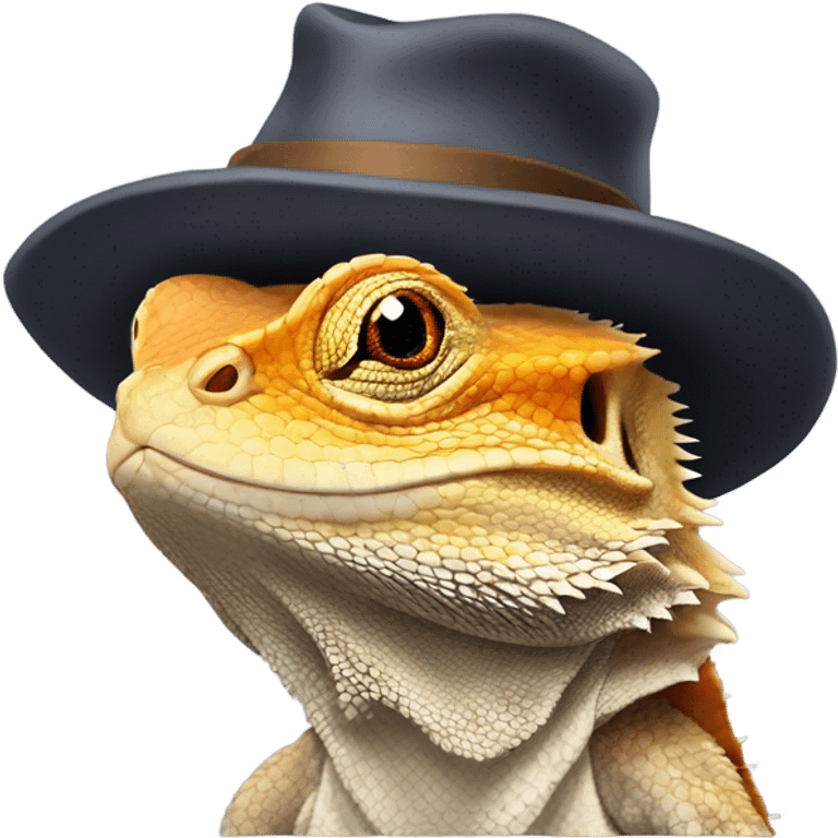 same photo as before, just instead of the face on top of the hat it was supposed to be a bearded dragon. emoji