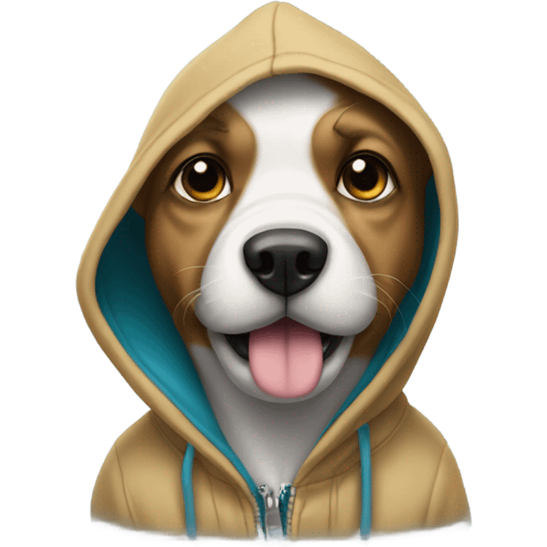 Dog wearing a hoodie emoji