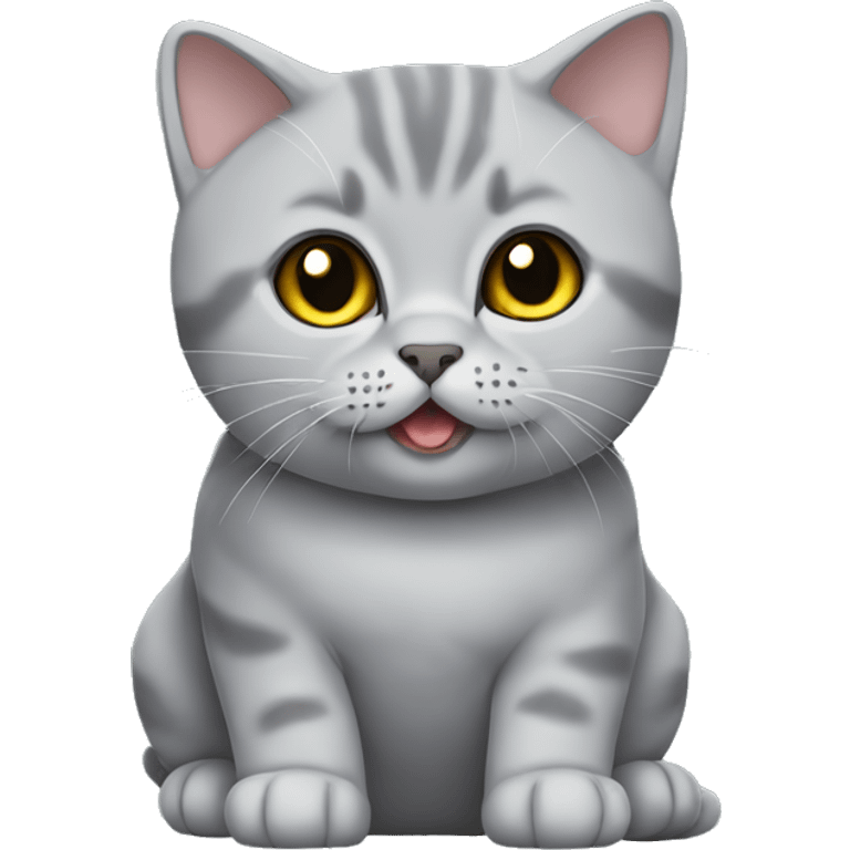 British shorthair grey cute kitty emoji