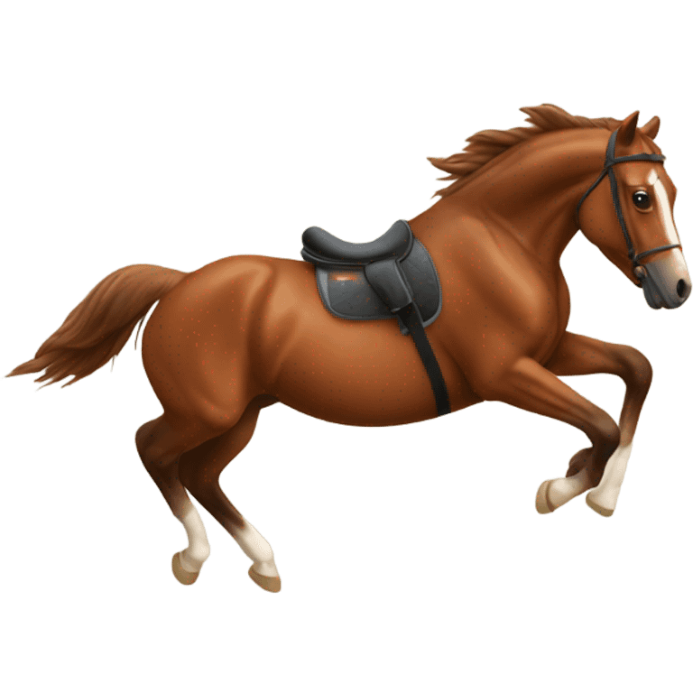 Jumping brown horse emoji