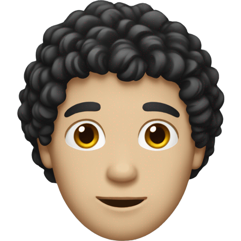 White male with black curly hair emoji