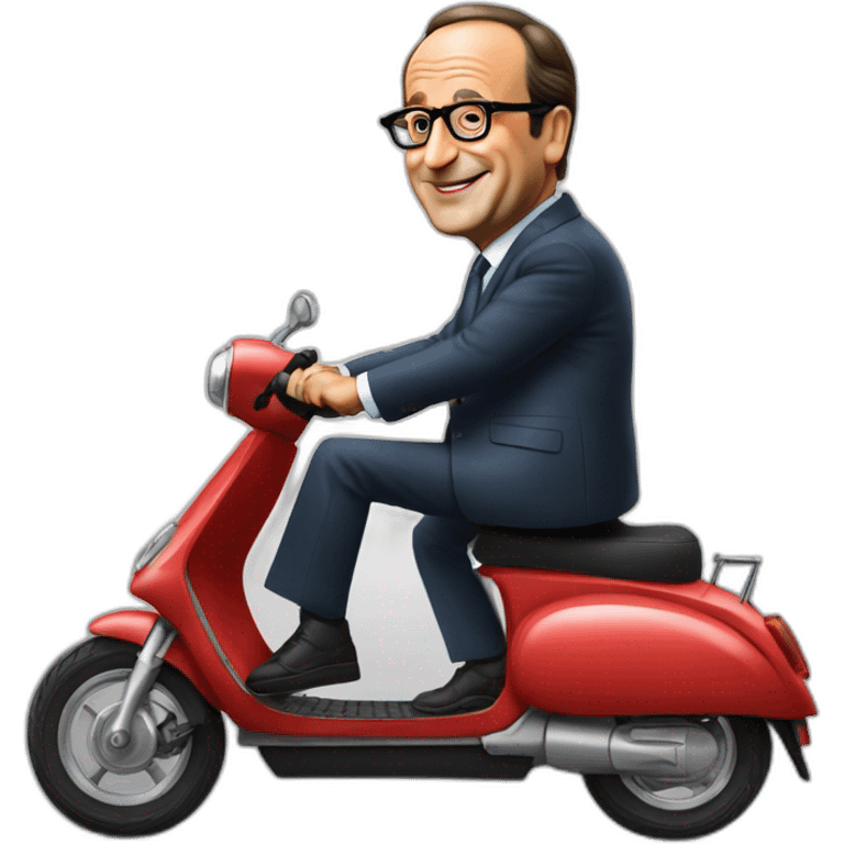 Francois Hollande sur son scooter emoji