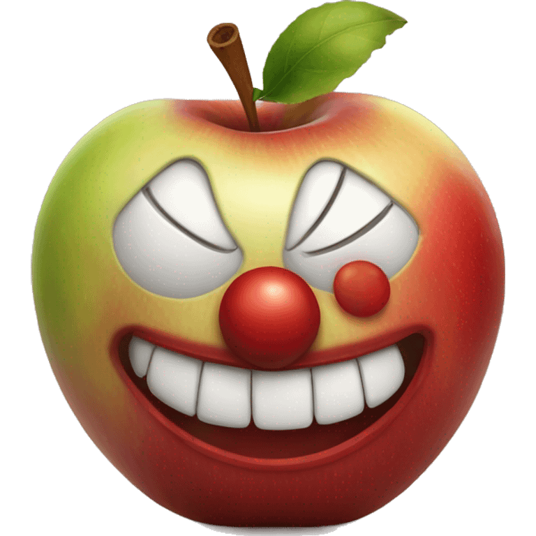 bitten apple with a clown nose  emoji