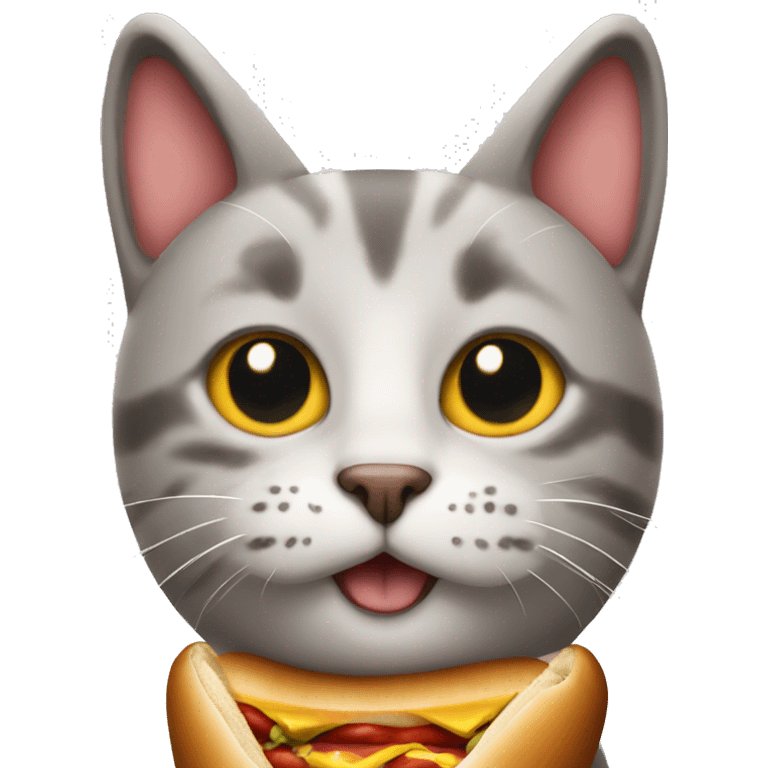 Cat wearing hot dog suit emoji