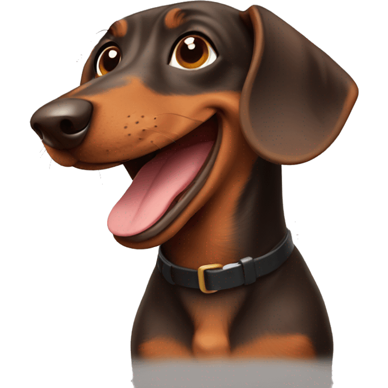 Brown dachshund smiling emoji