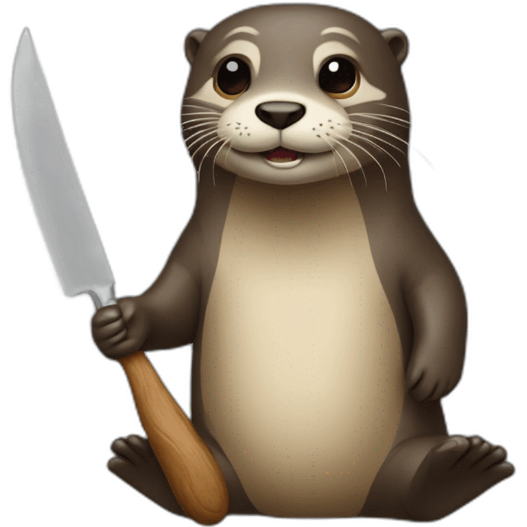 Loutre avec un couteau emoji