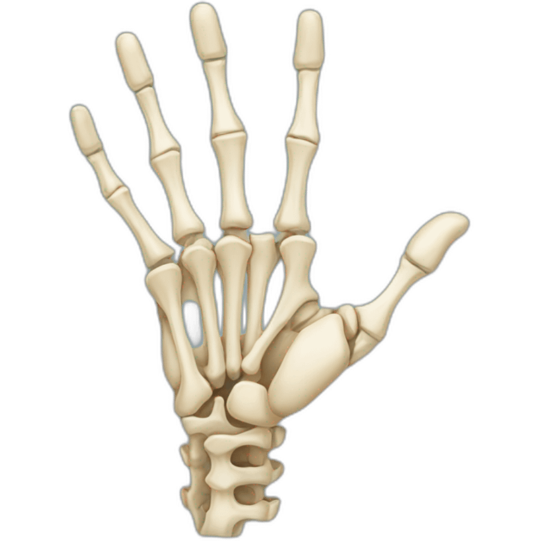 five fingers hand right bones anatomy  emoji