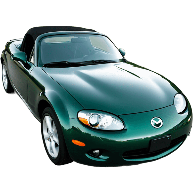 British racing green 2007 Mazda Miata angle view   emoji