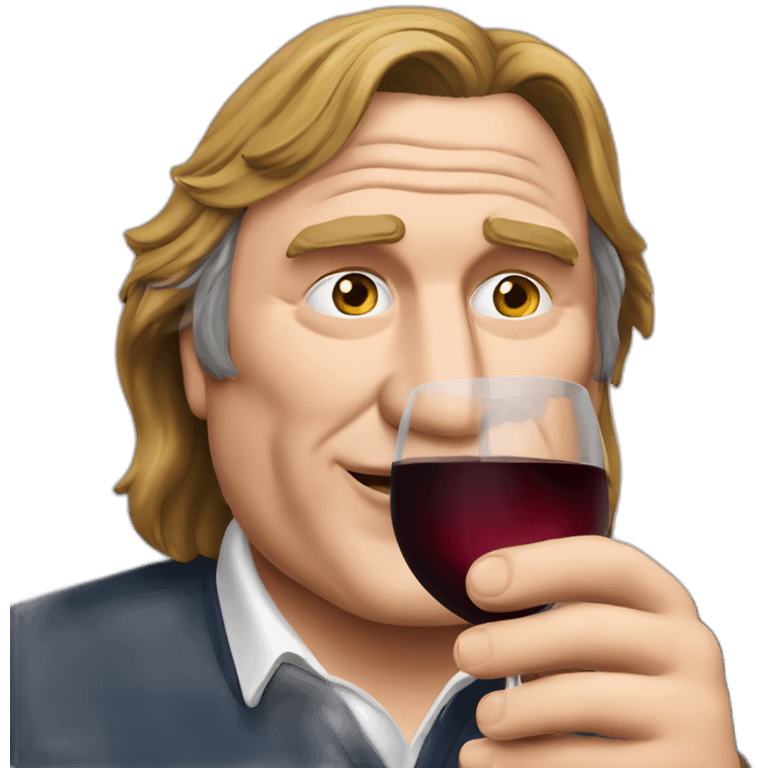 Gérard Depardieu drinking wine emoji