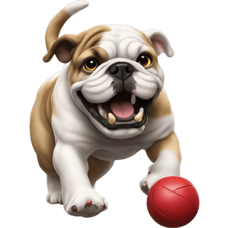 bulldog kicking sherrin ball emoji