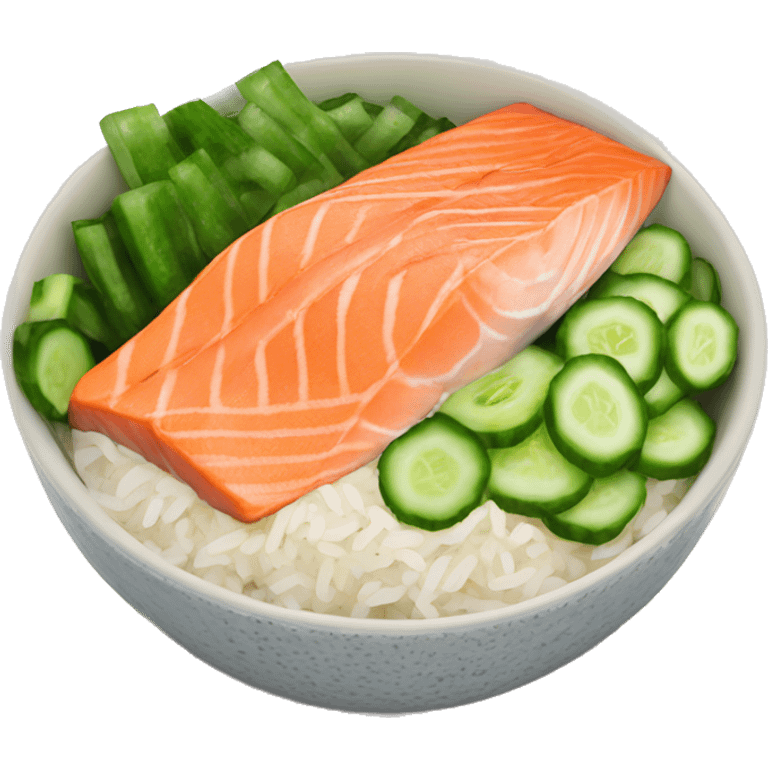 Salmon rice cucumber bowl  emoji