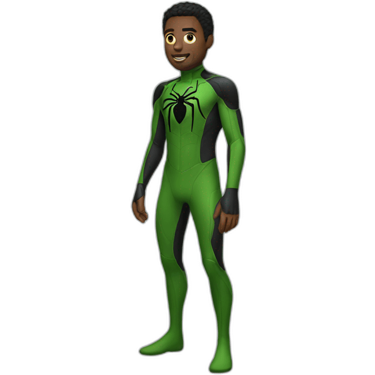 Man spider suit green dark emoji