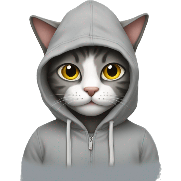 Cat wearing a hoodie  emoji