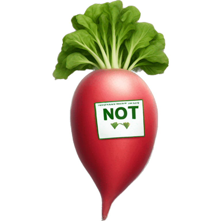 radish with voting sticker emoji