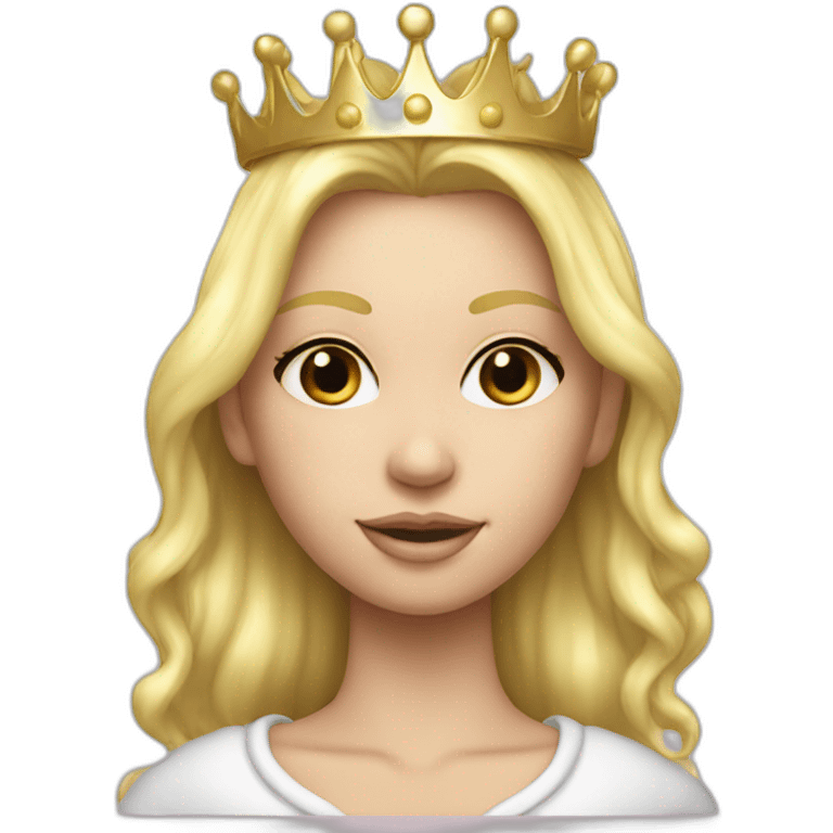 blond princess white with crown hoodie iridescent liquid emoji