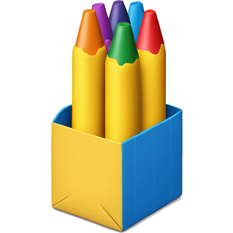 Yellow Crayon Box with 6 Crayons Inside emoji