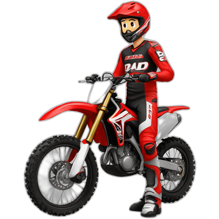 Motocross dad honda red emoji