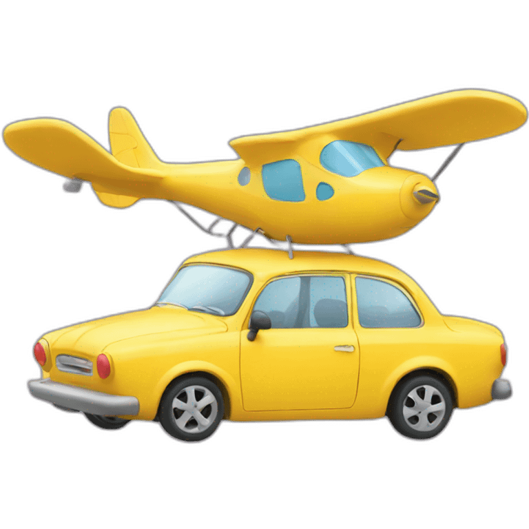 Yellow car flying emoji