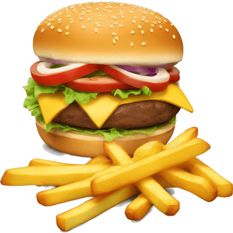 burger and french fries emoji