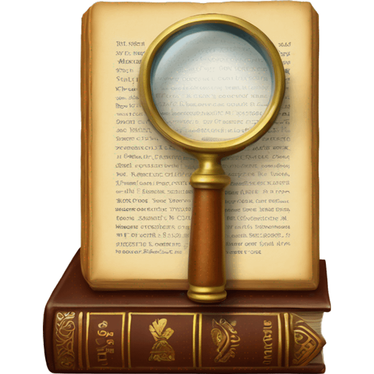 vintage book with magnifying glass emoji