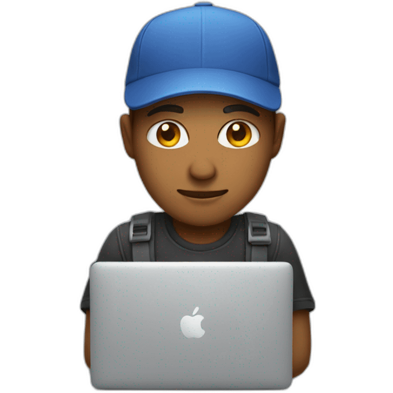 developer in a cap with macbook emoji