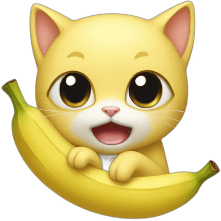 Kitty crying in a banana suit emoji