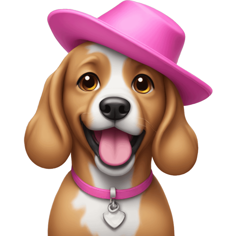 Dog with pink hat emoji