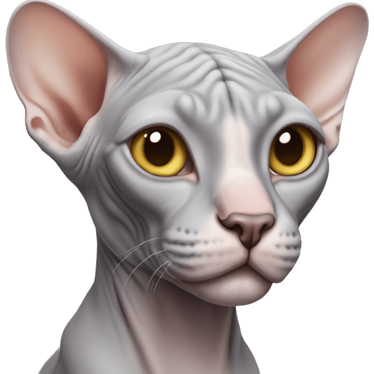 light gray Sphynx cat emoji