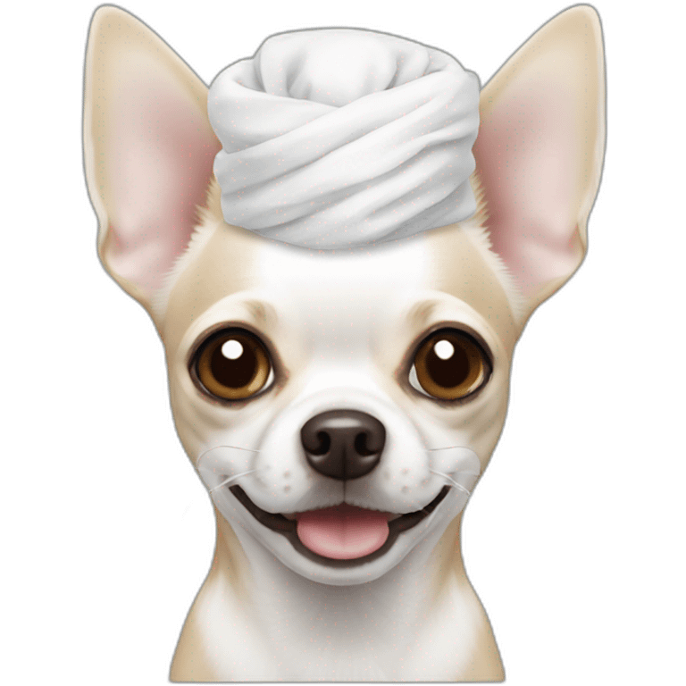 chihuahua with a white turban emoji