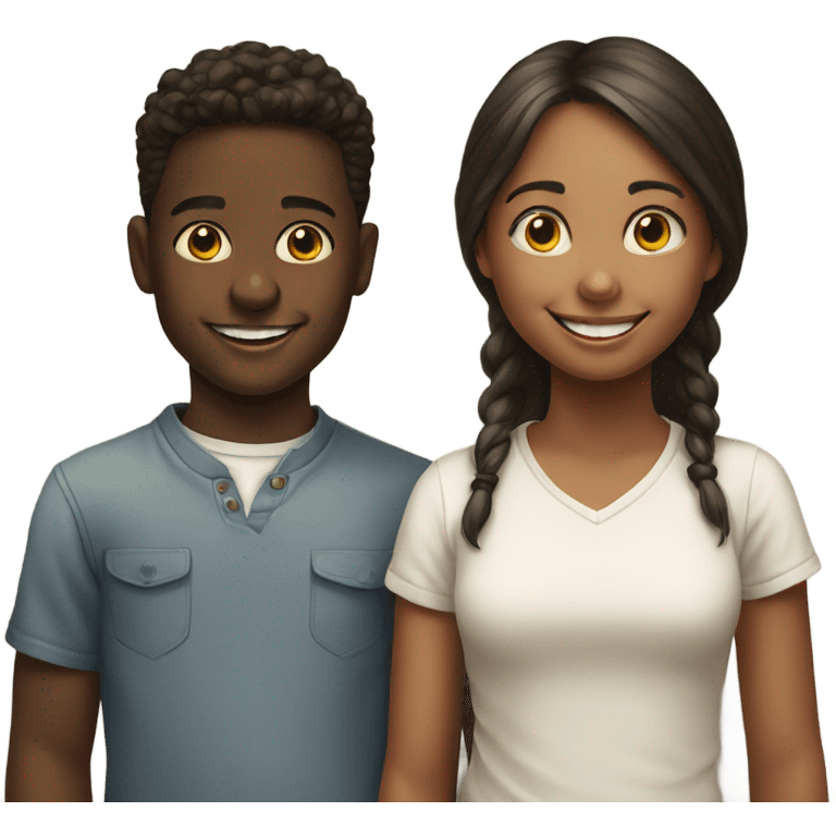 smiling girl and boy portrait emoji