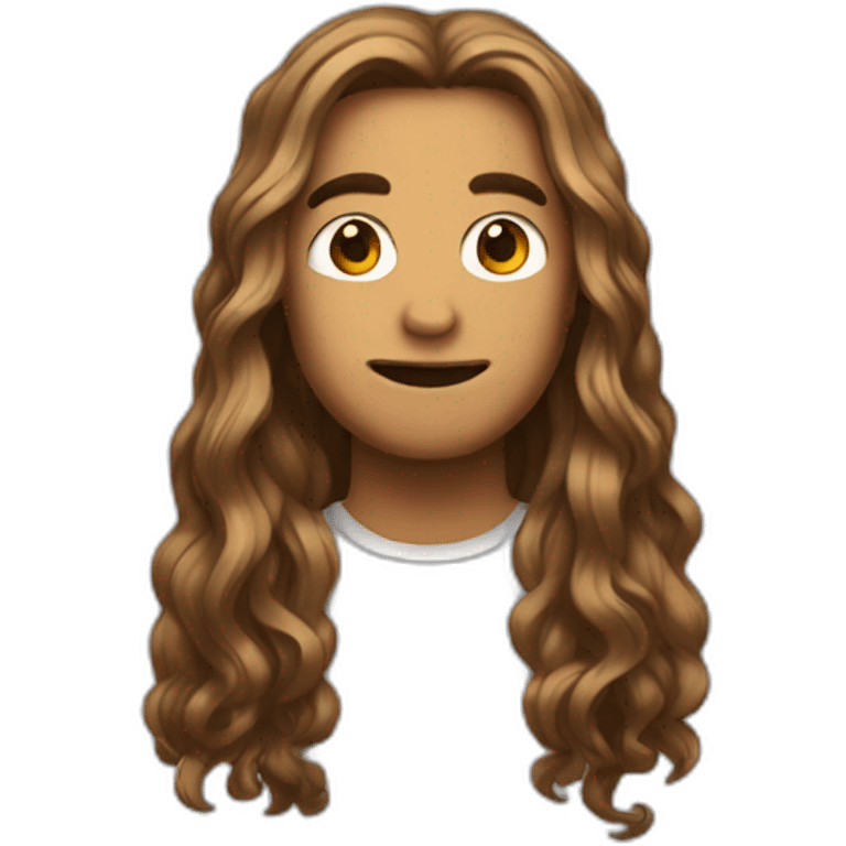 Long hair small mouth emoji