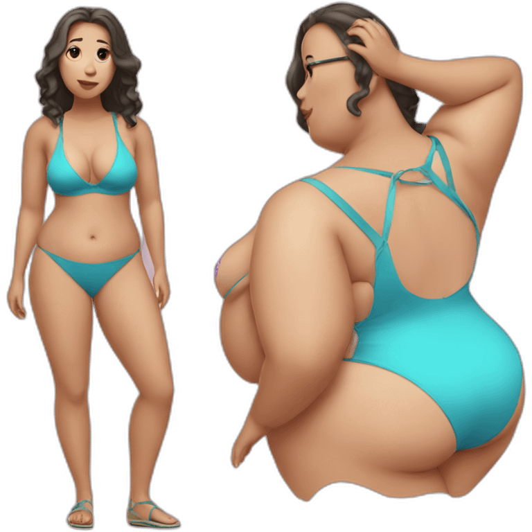 fat chic in swimsuit emoji