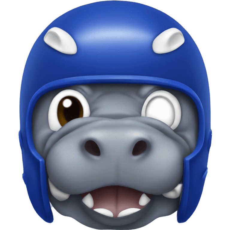 hippo with royal blue football helmet emoji