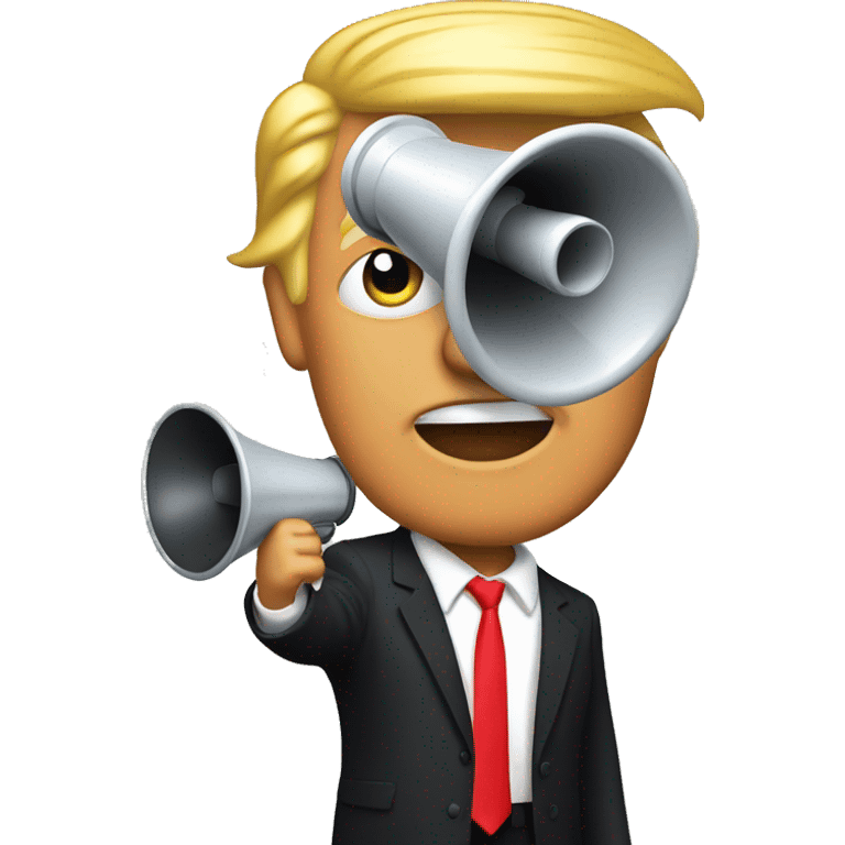 trump holds loudspeaker emoji