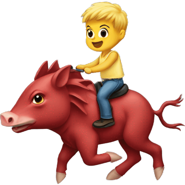 Baby riding a razorback  emoji