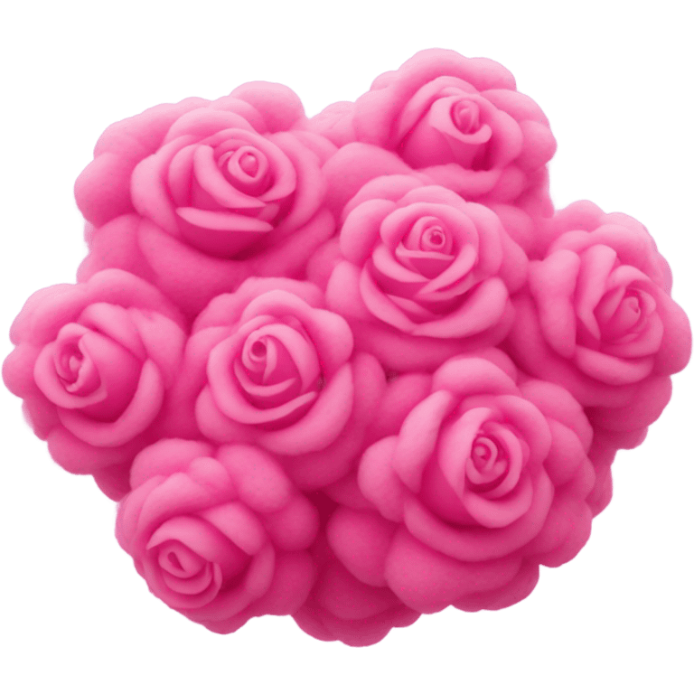 Hot pink roses made into a cloud emoji